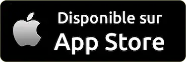 Logo de l'App Store avec mention: Disponible sur App Store en blanc sur fond noir